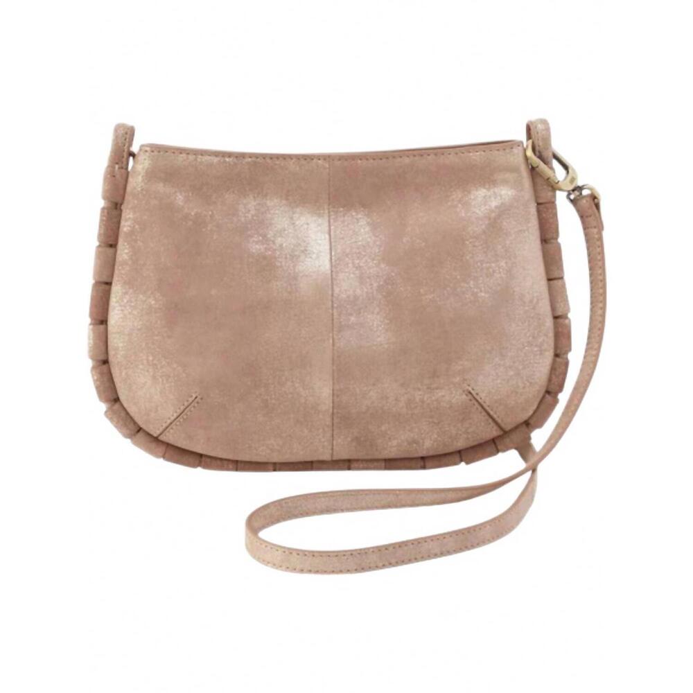 HOBO Blush Suede Crossbody with Braided Edge